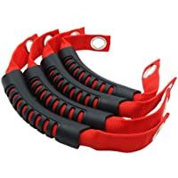 sourcing map 4Pcs Rojo Agarre- Mango- Pilar de Asidero de Asiento Trasero para Wrangler Coche